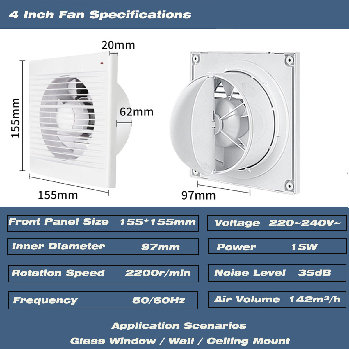 4 Inch Silent Window Mount Exh - Commercial Kitchen Ventilation recension och pris