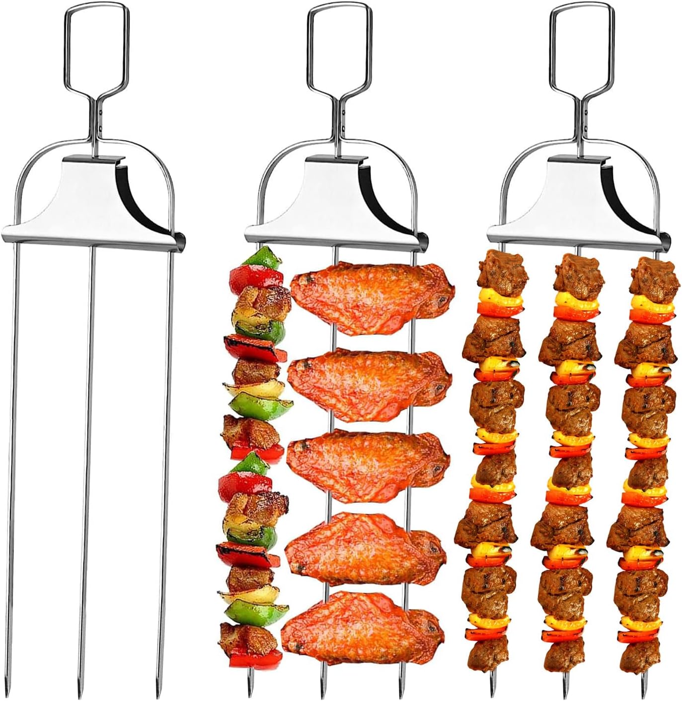 3Pcs Skewer Sticks Kabob Stick - Hot Dog Roller Grill recension och pris