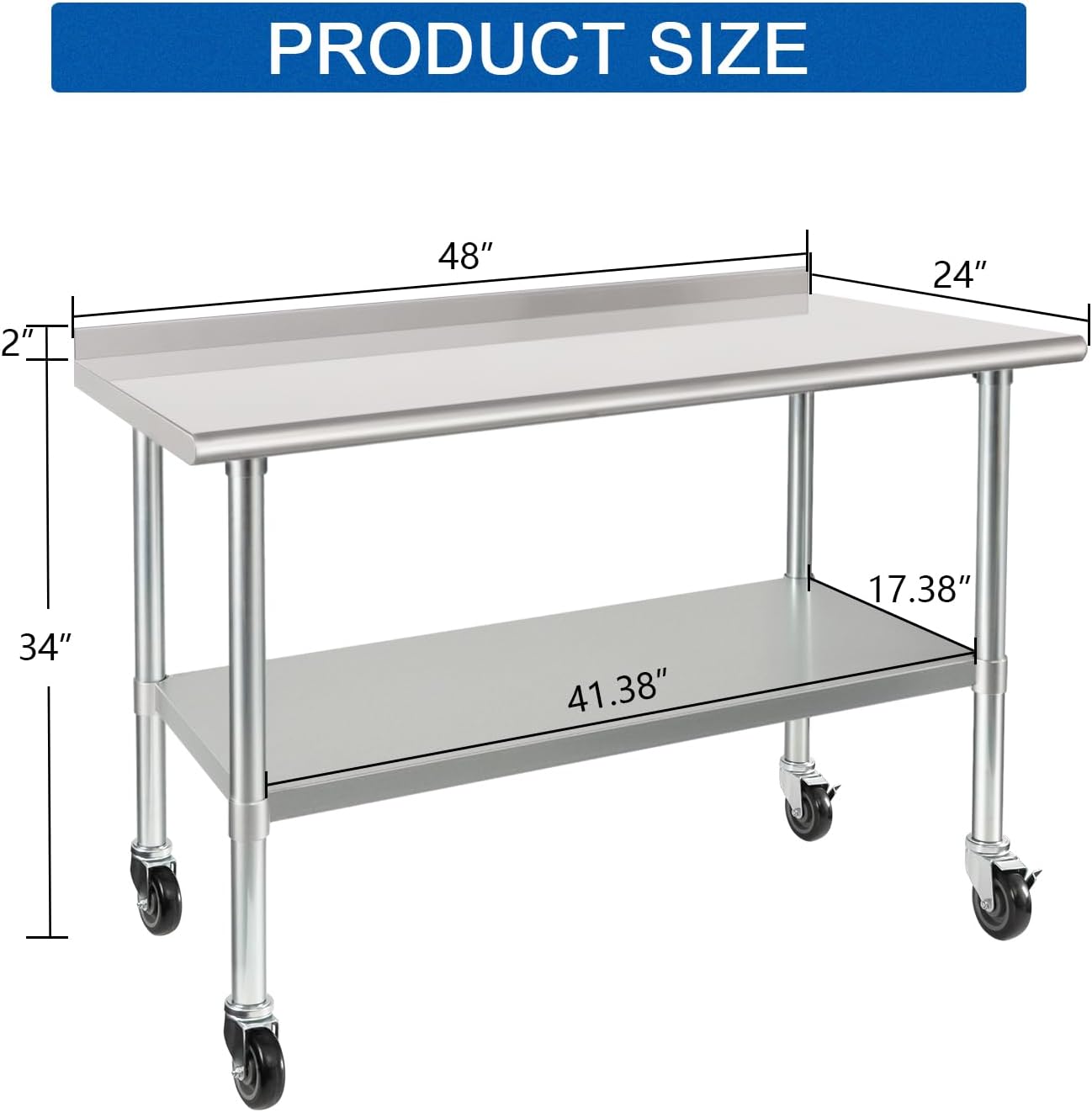 24 x 48 Inch Heavy‑Duty Stainl - Commercial Kitchen Backsplash recension och pris