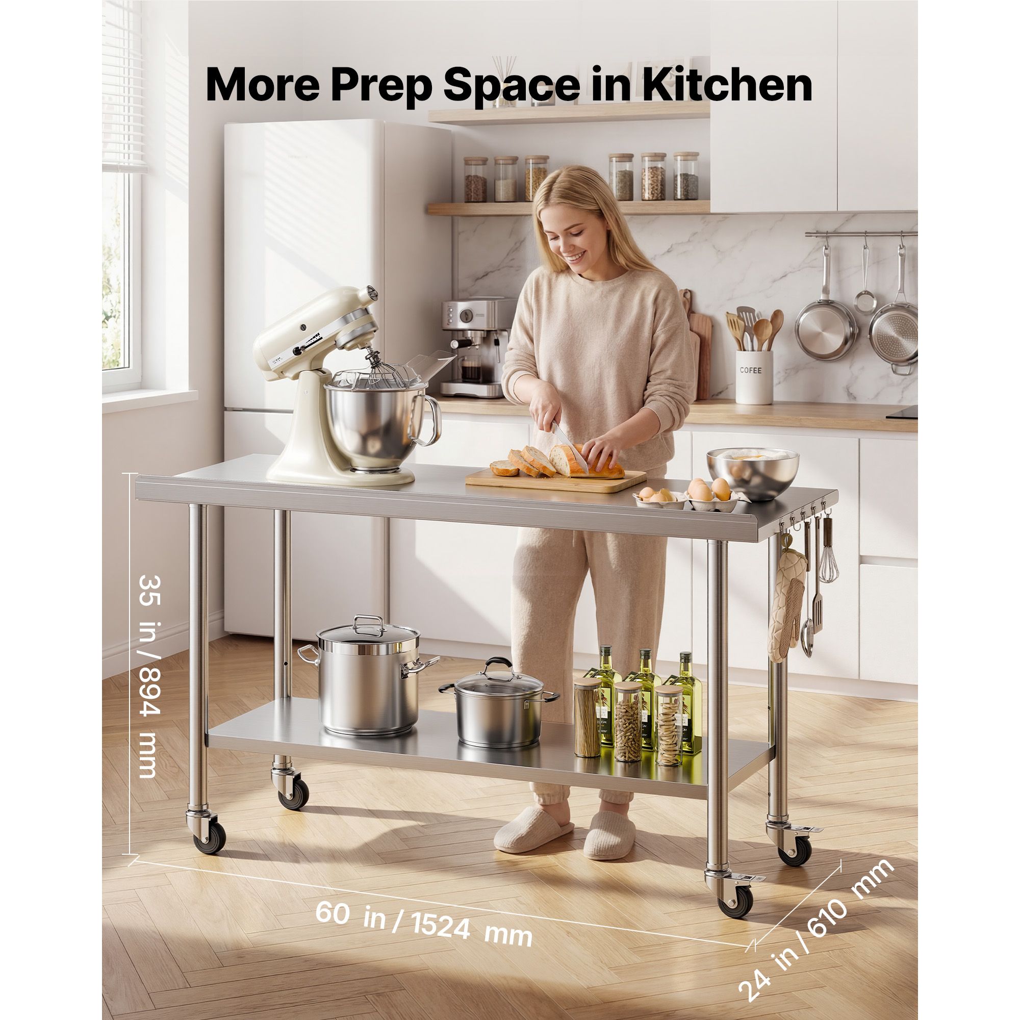 Stainless Steel Work Table, 24 - Commercial Kitchen Backsplash recension och pris